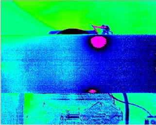 Infrared lock in thermography of the defective pipe weld 4 inch