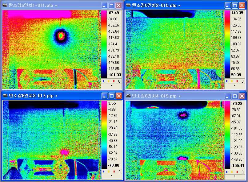 Infrared lock in thermography of the defective pipe weld 6 inch