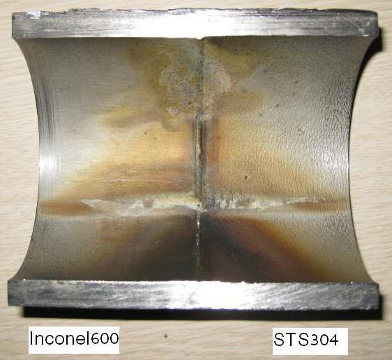Cross-section of welded pipe