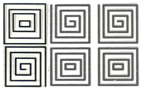 종이 위에 형성된 패턴들에 대한 사진.