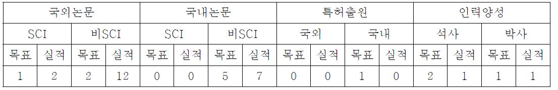 2차년도 목표 대비 실적