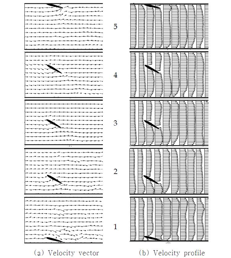 Flow pattern for one stroke of the wing