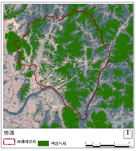 핵심녹지 분석결과(구조: 규모)