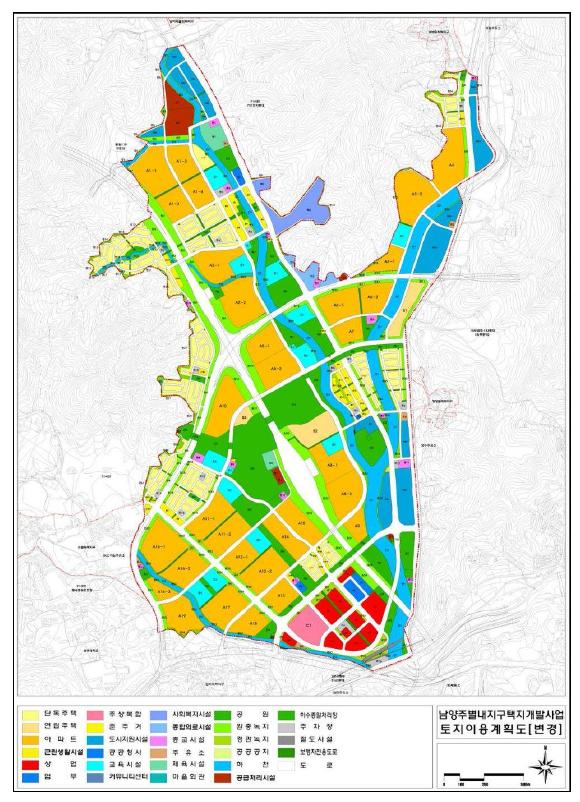 남양주 별내지구택지개발사업 토지이용계획도