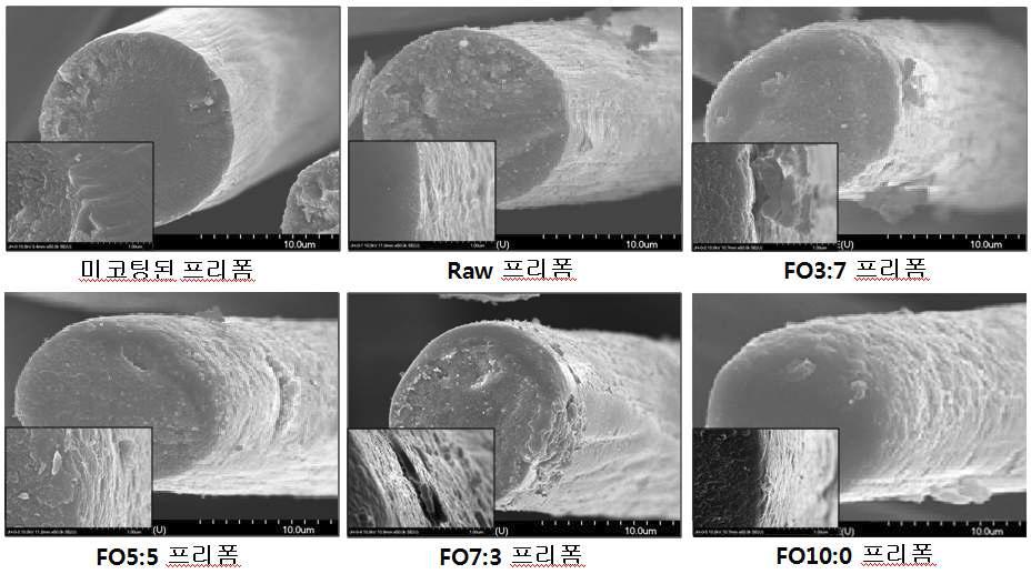 표면 개질에 따른 PCA 중합 함침 된 섬유의 미세구조