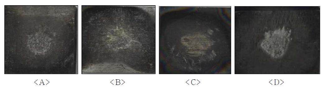표면에 내산화 코팅 된 복합재의 토치 삭마시험 후 표면사진