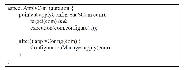 그림 8. 설정 적용을 위한 aspect 코드