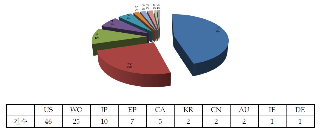 국가별 해외출원 건 수