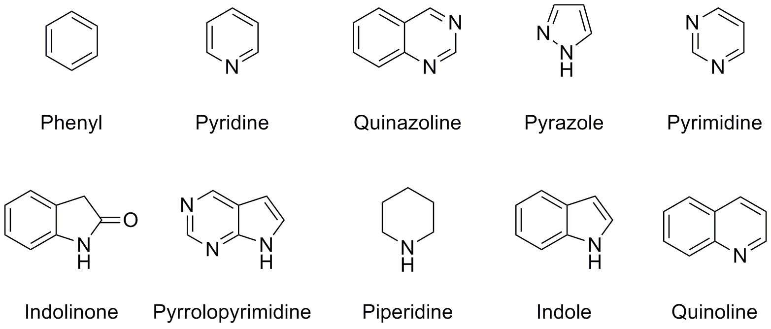 그림 96. Kinase inhibitor들의 대표적인 구조 분석