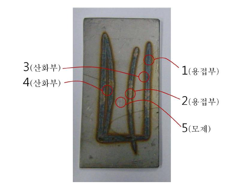 용접시편의 라만 측정 위치
