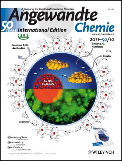 Angewandte Chemie International Edition (2011, 50, 2317)에 Cover article로 게재.