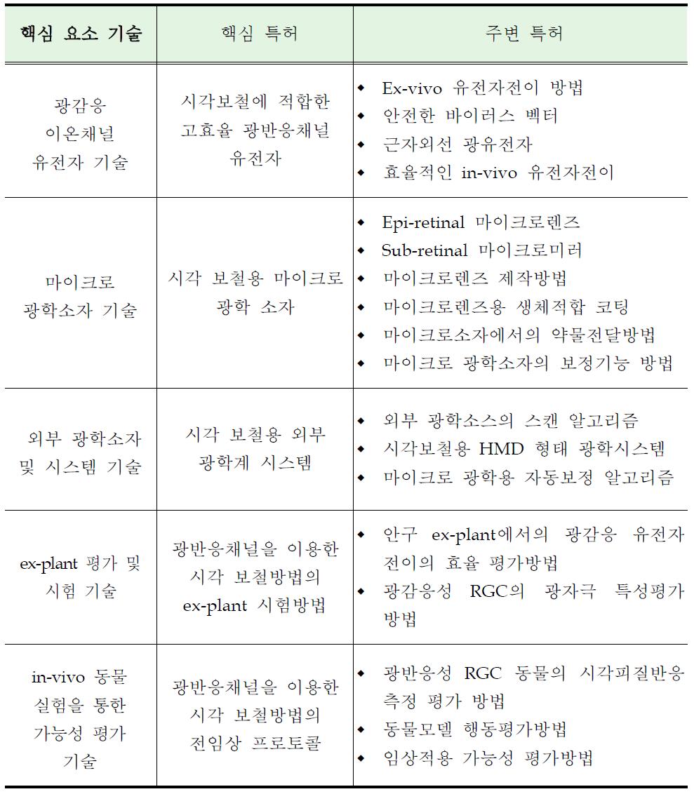 연구 개발 사업을 통해 예상되는 핵심/주변 특허