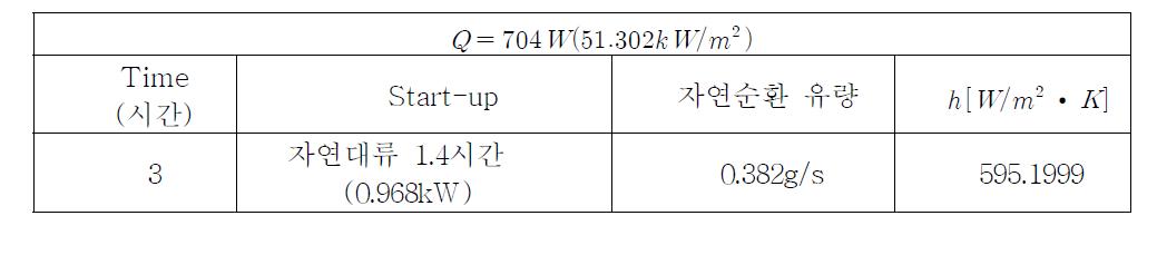 1/2“루프 자연대류 실험 데이터(1) (Water)