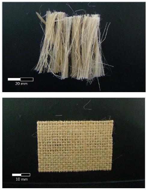 A photo of jute bundle and fabric used in this work.