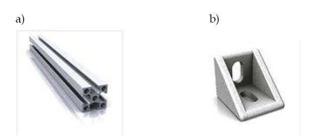 실험장치 제작에 사용한 알루미늄 프로파일과 부속물