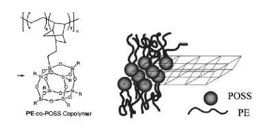 POSS 나노입자를 도입한 고분자 시스템의 모식도