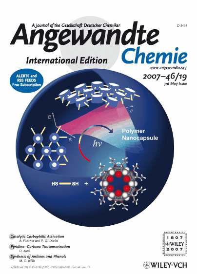 Angew. Chem. Int. Ed. 2007년 5월호 (Issue 19) 표지.