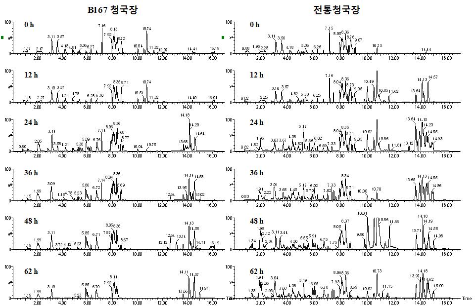 표준제조 청국장과 전통청국장의 발효시기별 대사체 프로파일변화