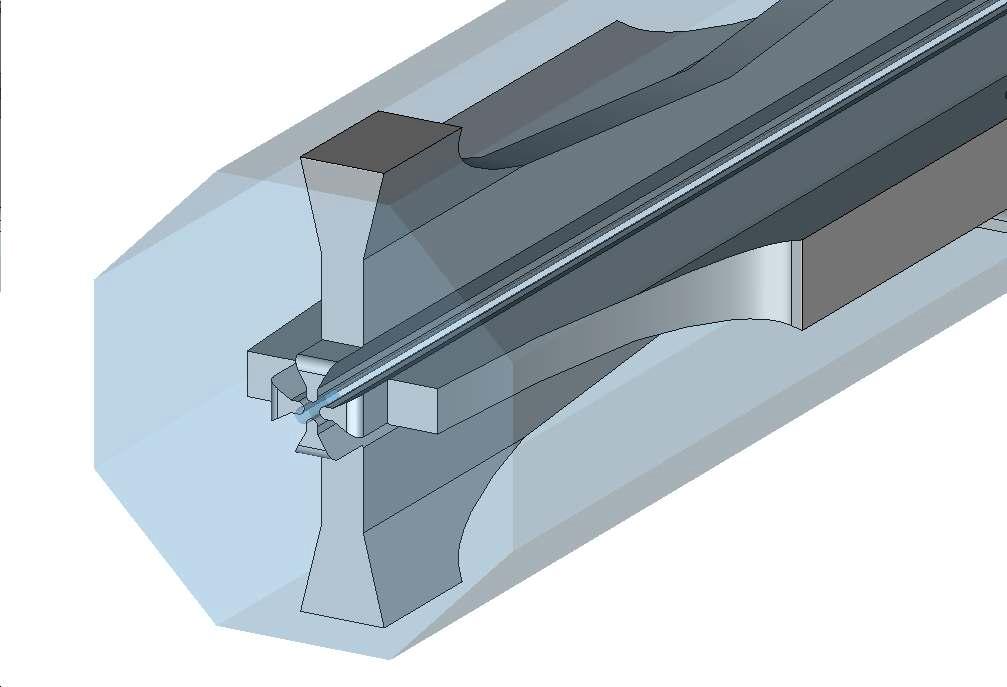 Undercut geometry of designed RFQ cavity