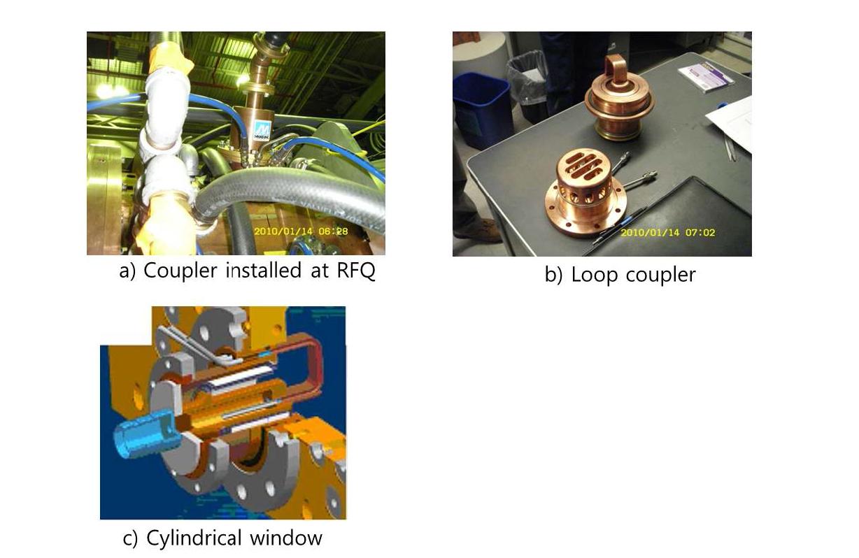 RF Coupler used for the 1 segment 57.5MHz RFQ test at ANL