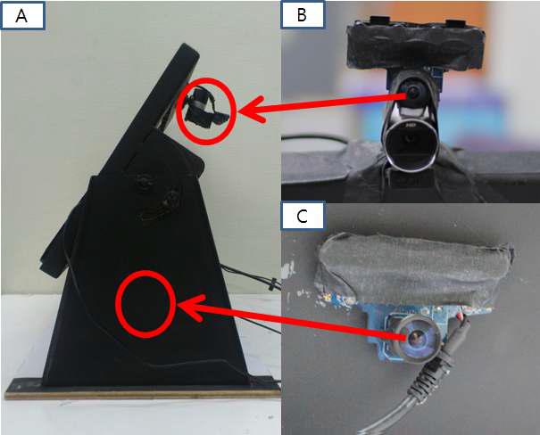 적외선 LED를 부착한 Haptic Workbench