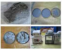 Test for a volume reduction of dismantled concrete waste.