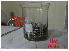 Mixing of glass fibers with NaOH solution for leaching
