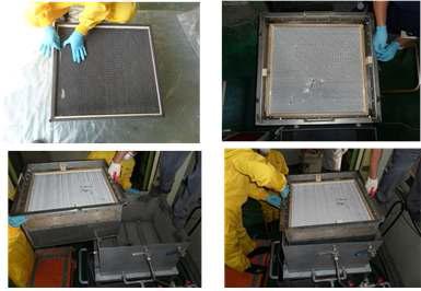 Establishment in leaching equipment of hot HEPA filter