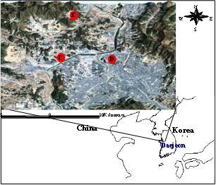 Figure 47. Air sampling sites in Daejeon city, Korea