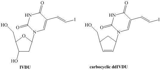 그림 11. The structure of IVDU and carbocyclic ddIVDU