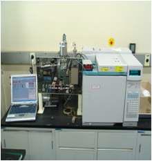 A gas chromatography for quantitative analysis of released fission gas.