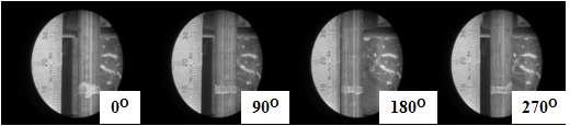 Photographs of marking position at 618 mm for S1 sample.