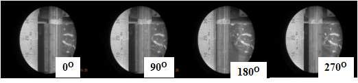 Photographs of marking position at 658 mm for S1 sample.