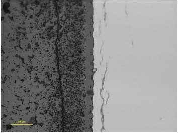 Inside oxide layer of S1 sample.