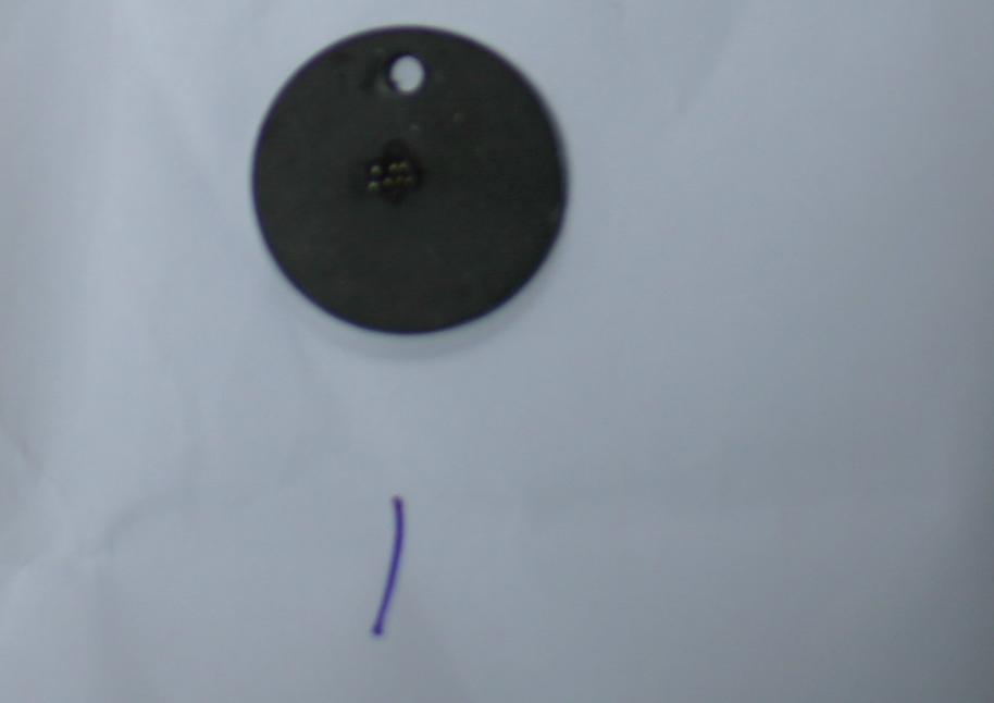 Type 304 stainless steel specimen after laser irradiation (8 points decontamination)