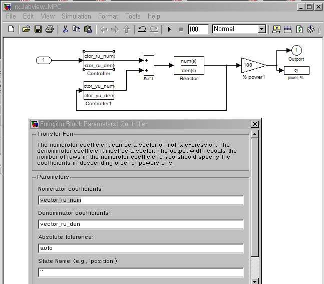 Fig. 3.5.2.5 Reactor Model written in Matlab - MPC Model