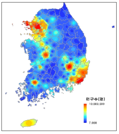 전국 인구분포(2010)