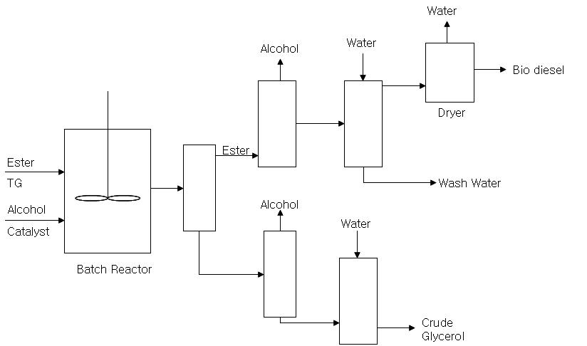 회분식 바이오디젤 생산 공정