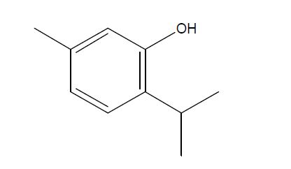 그림 18. 운향정유에서 정제된 2-isopropyl-5-methylphenol (thymol)의 구조