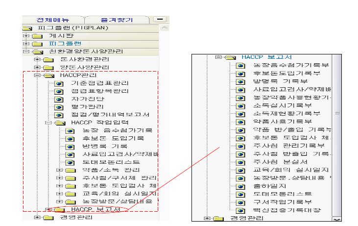 HACCP 관리메뉴 추가