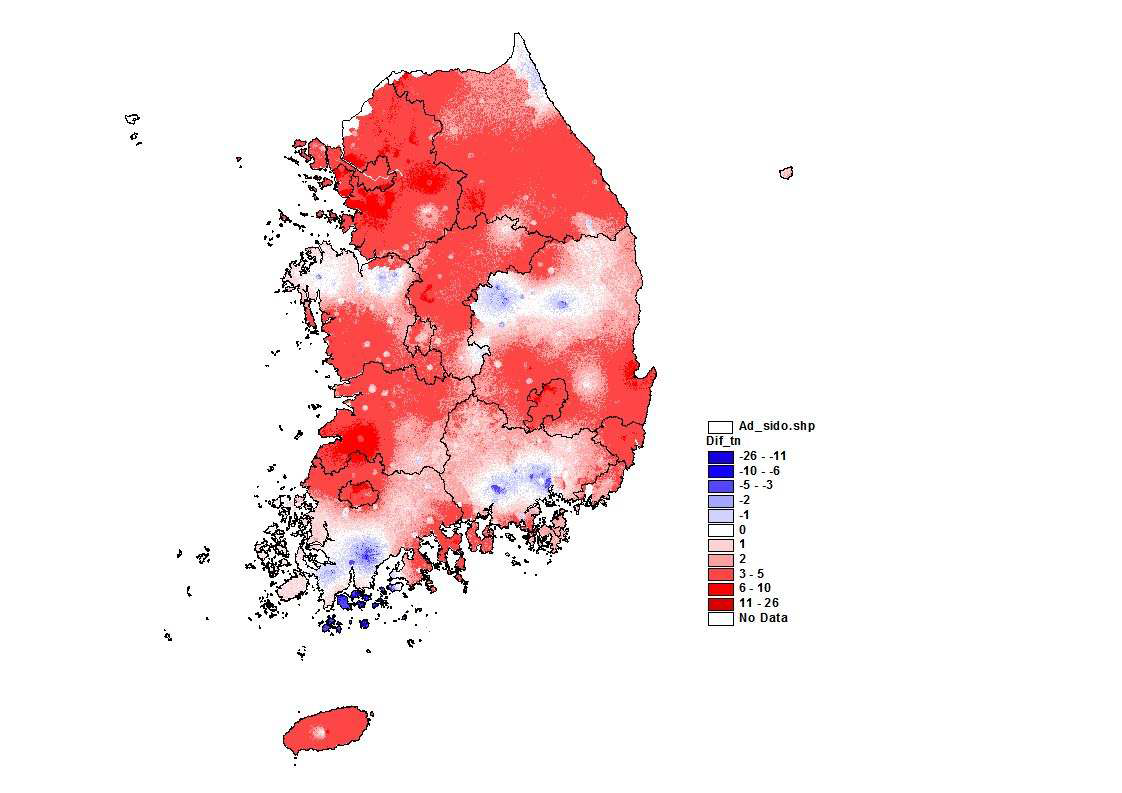 최저온도 변화