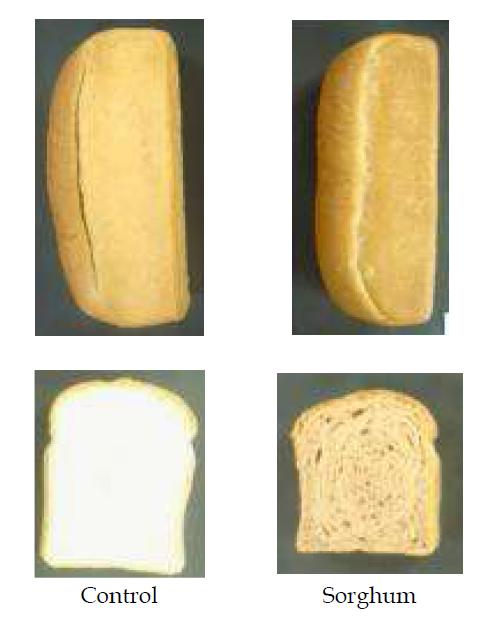 Appearance of breads made from composite flours containing wheat and sorghum flour