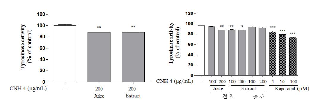 CNH 4-#1의 미백효과 (Tyrosinase activity)