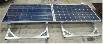 연구에 사용된 단결정질과 다결정질 태양광 모듈 장비