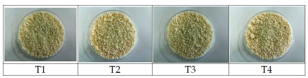 Fig. 13. Honey granule at different combination of materials