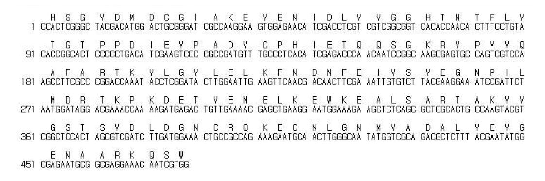 게아재비 salivary apyrase의 부분 염기서열과 아미노산서열