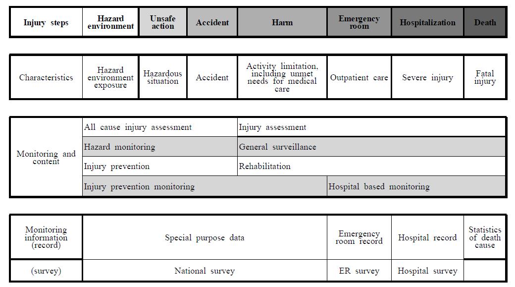 Injury surveillance type and sources