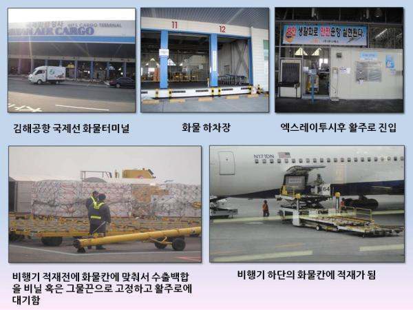 그림 87. 김해공항 국제선 화물청사 및 비행기 적재 모습