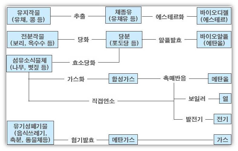 바이오매스 활용 에너지생산 시스템 흐름도