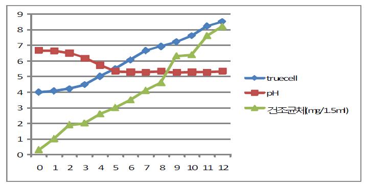 Growth of BGN4(B. bifidum) on sugar X feeding